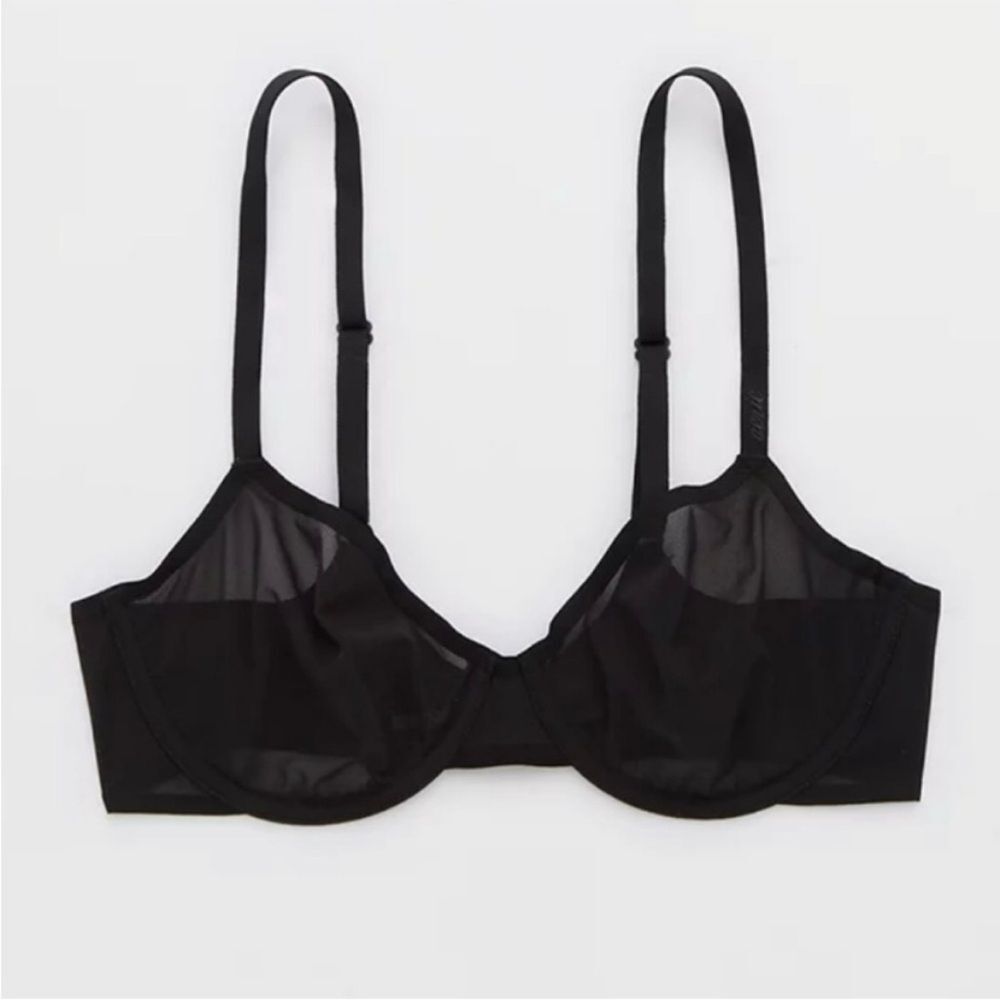 NWT Aerie Smoothez Full Coverage Unlined Black Bra 32B